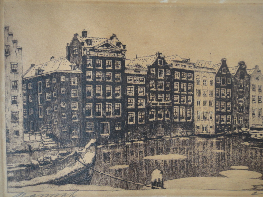 Cornelis Brandenburg - ets - Damrak kopen? Bied vanaf 1!