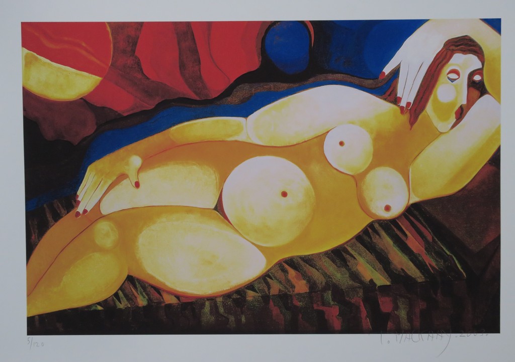 Theo Mackaay: Giclee, Z.T. liggend naakt verkocht voor € 50!
