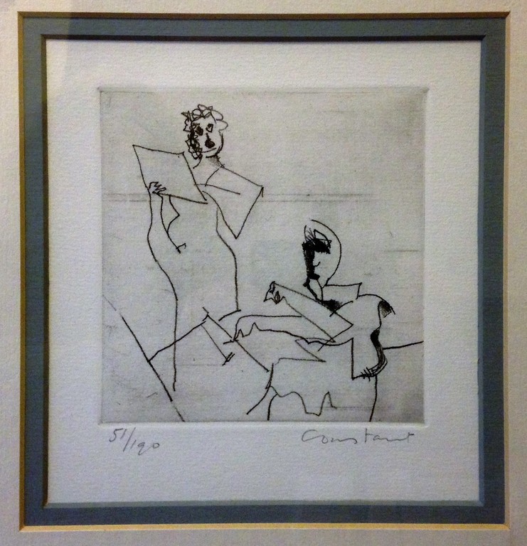 Ets van Cobra kunstenaar Constant, handgesigneerd, Prent 190 verkocht voor € 325!