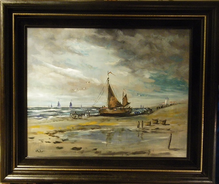 Henk Poeder: Olieverf zeegezicht op paneel verkocht voor € 169!