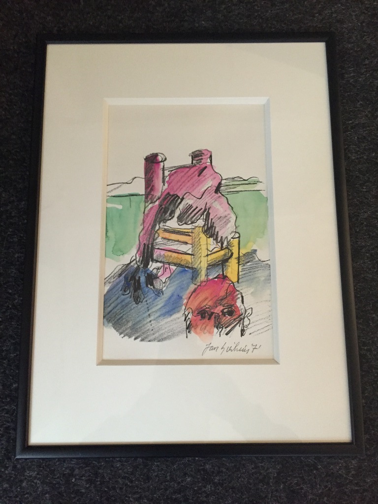 JAN SIERHUIS mooie origele aquarel Titel: De Stoel kopen? Bied vanaf 1!