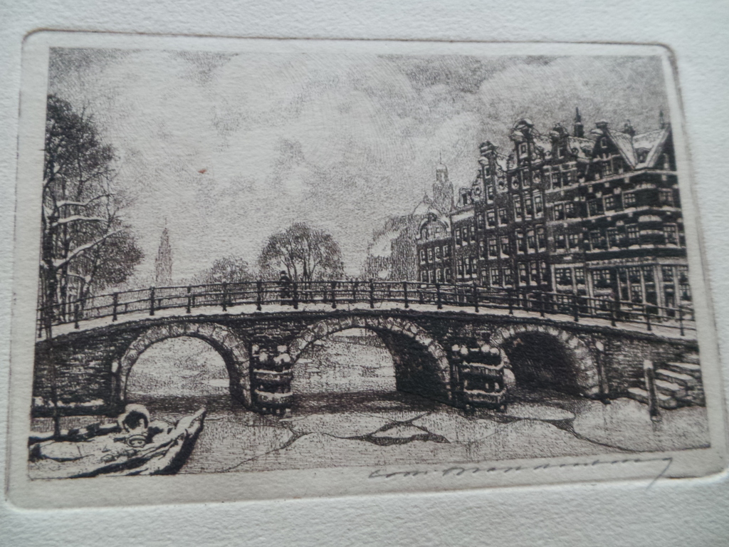 Cornelis Brandenburg. Ets. Leidschegracht verkocht voor € 55!