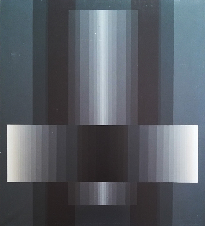 Ton Pape - Compositie nr. 13, olieverf op doek (groot) verkocht voor € 150!