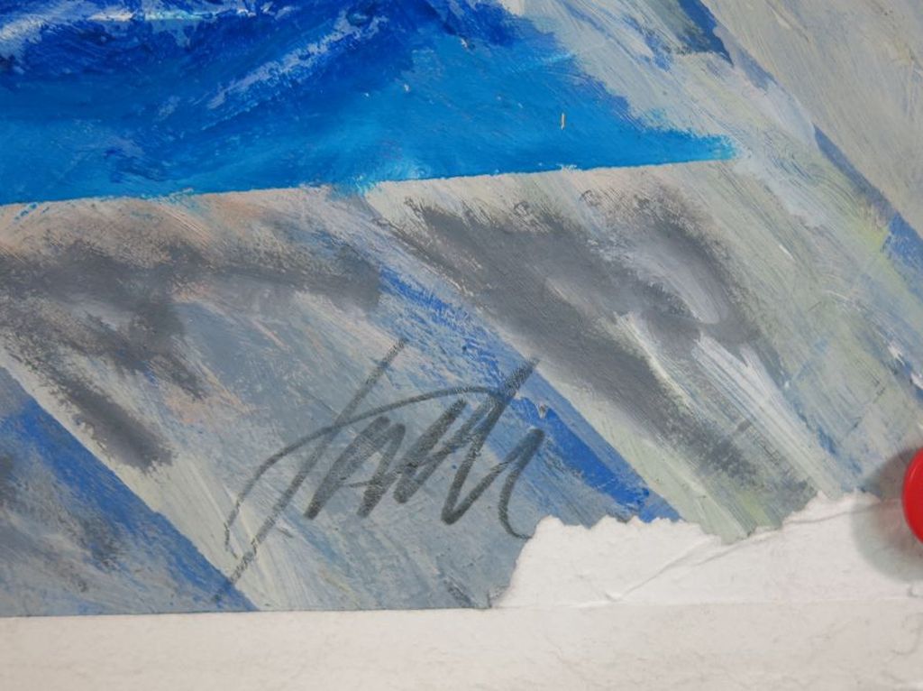 Wim Jonkman: Acryl en collage op papier, Kouwe drukte (Groot) kopen? Bied vanaf 1!