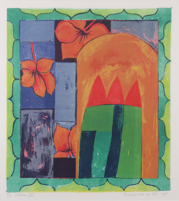 Fenneke van der Elst: Litho, Stilleven XX - Ingelijst kopen? Bied vanaf 20!