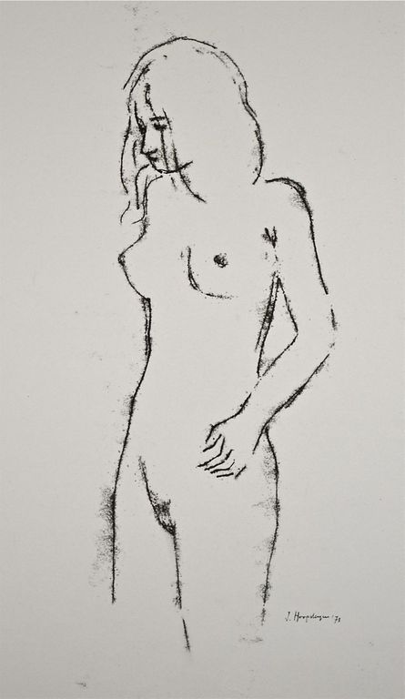 Jan Hoogsteyns: Krijttekening. Vrouwelijk naakt kopen? Bied vanaf 1!