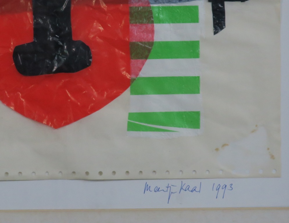 Meertje Kaal: Collage op papier, Zonder titel - Ingelijst kopen? Bied vanaf 1!