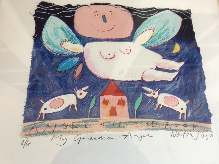 Wouter Stips, zeefdruk, My guardian angel verkocht voor € 55!