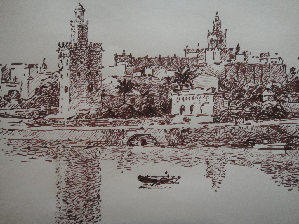 Johan Laurent ter Veer (1895-1970) , tekening, Sevilla verkocht voor € 40!
