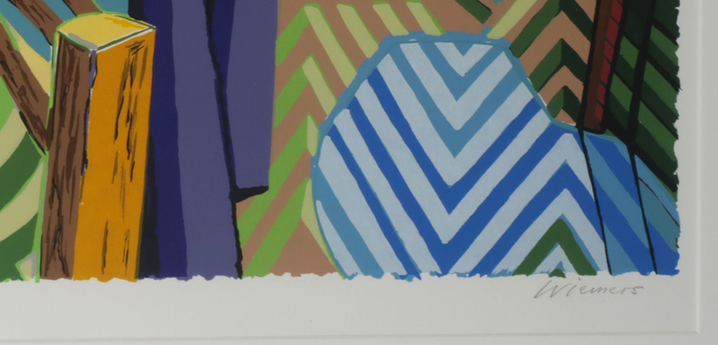 Peter Wiemers: Zeefdruk, Landschap - Ingelijst kopen? Bied vanaf 35!