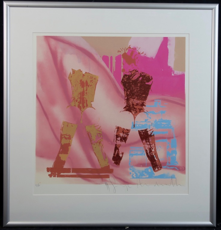 George Heidweiller: Zeefdruk, Playboy - Ingelijst verkocht voor € 100!