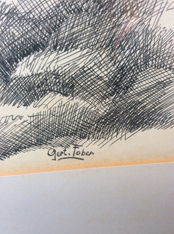 Gert Fober litho tekening op papier ingelijst kopen? Bied vanaf 1!