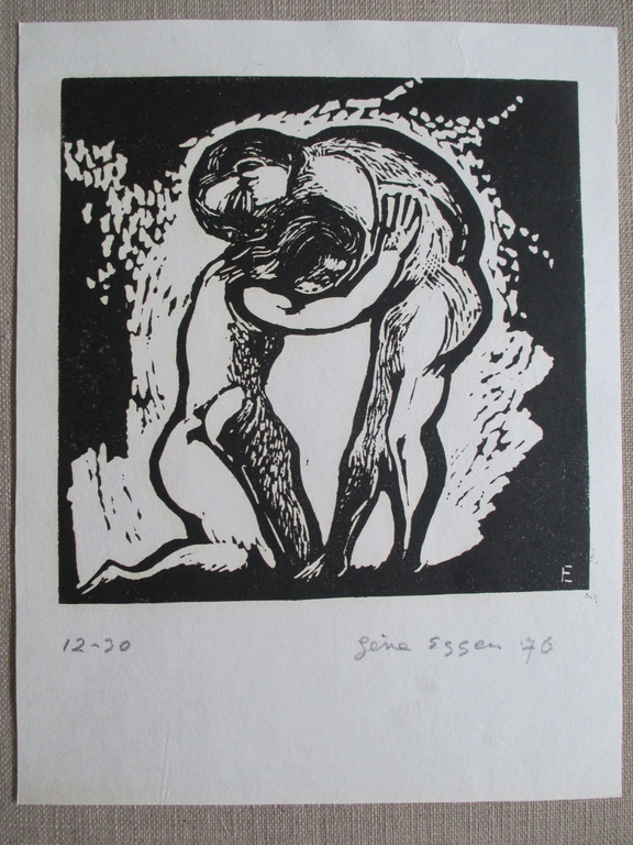 Gène Eggen, houtsnede 1976, 12/30, perfecte staat kopen? Bied vanaf 50!