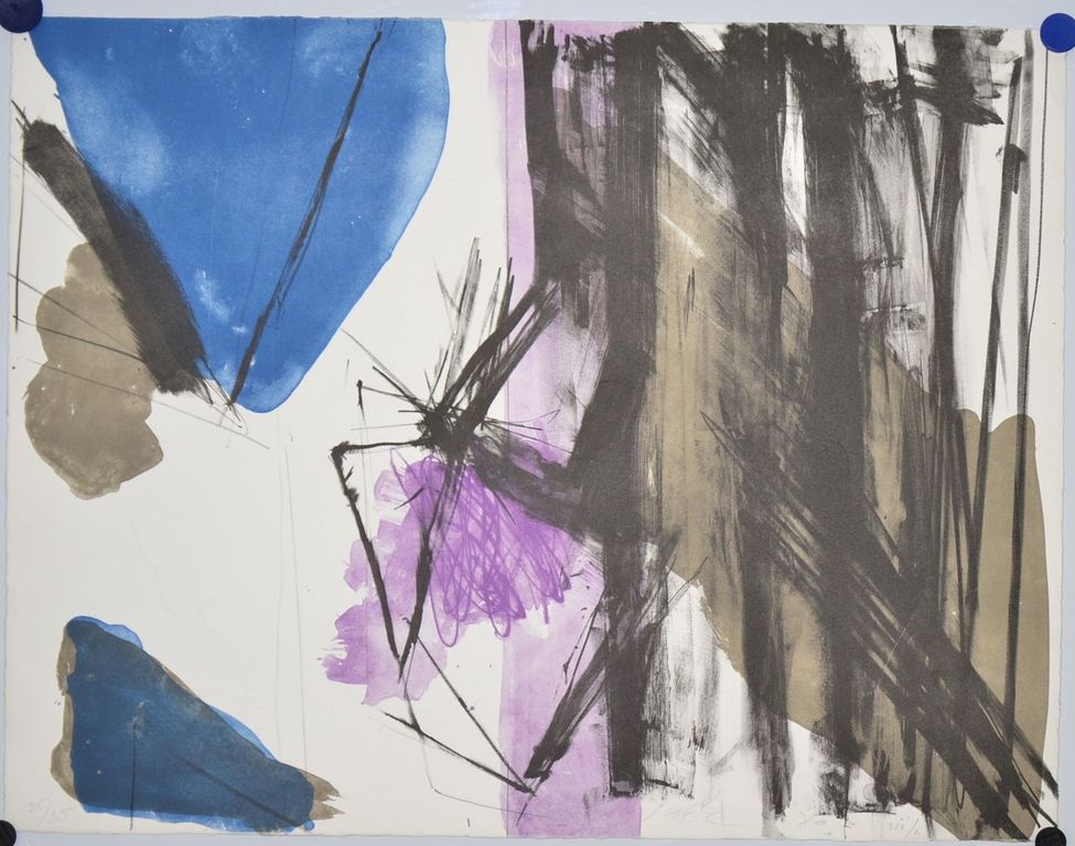 Ger Latster: Kleurenlitho. Abstracte compositie verkocht voor € 160!