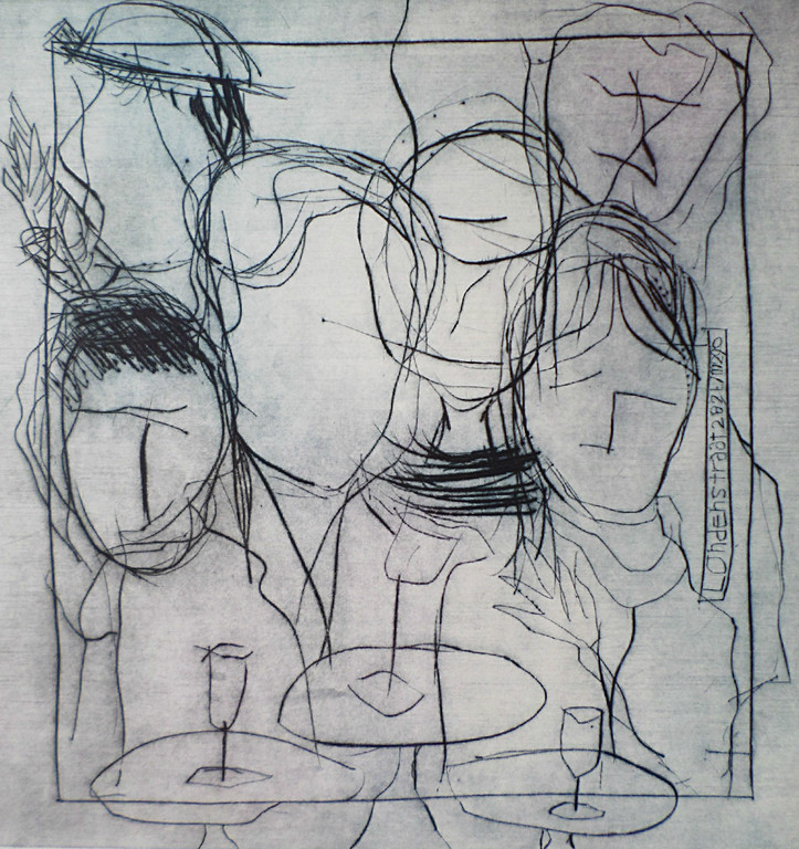 Marjolein van de Velde - Ateliers vanaf het bouwen tot heden, ets (groot) verkocht voor € 45!