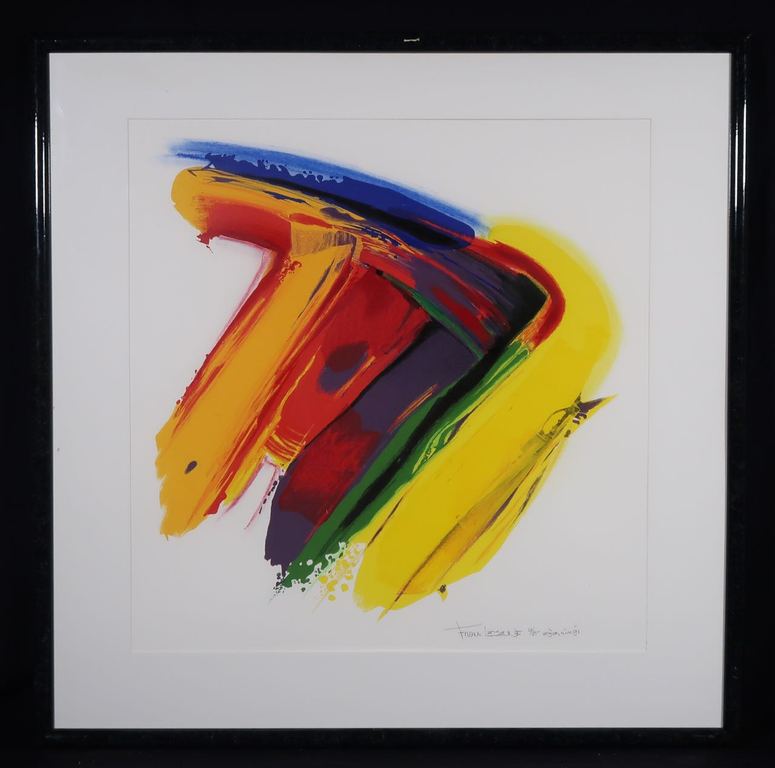 Frank Lejeune: Zeefdruk, Zonder titel - Ingelijst verkocht voor € 50!