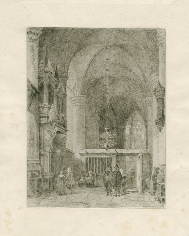 Johannes Bosboom, ets, kerk interieur/1863 m.o. / l.o. gesigneerd kopen? Bied vanaf 50!