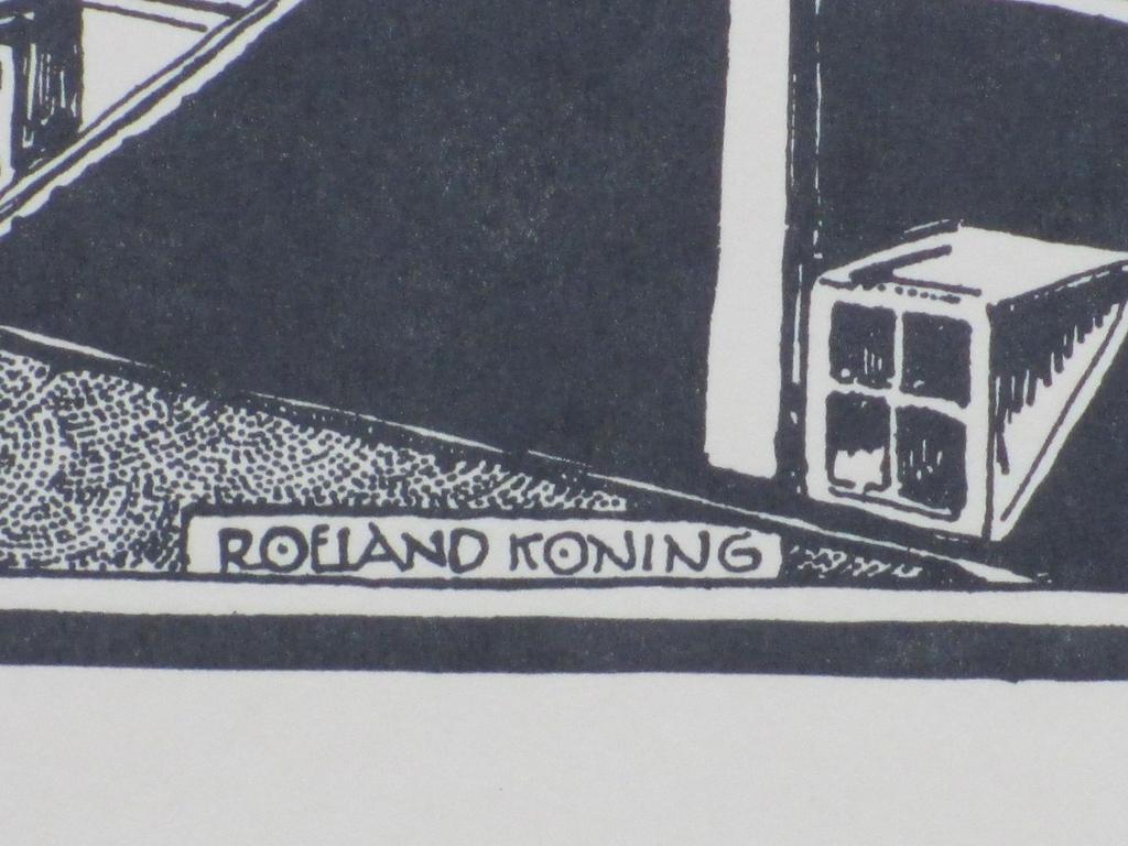 Roeland Koning, Groote, of St.Laurenskerk Rotterdam, Linosnede kopen? Bied vanaf 30!