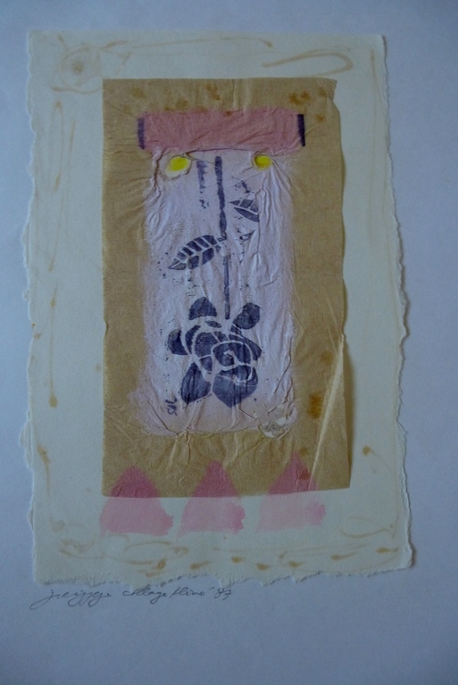 Onbekende kunstenaar, collage, 1987, handgesigneerd kopen? Bied vanaf 1!