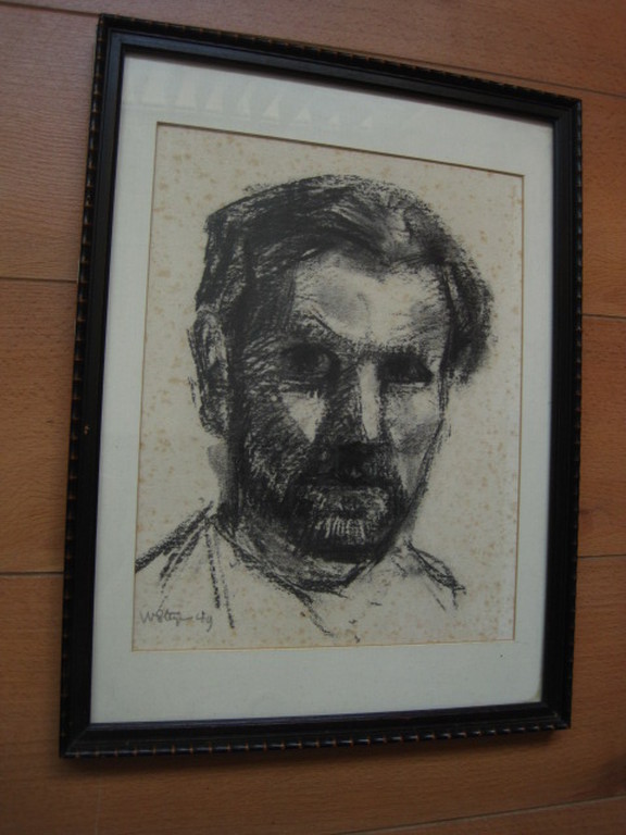 zeldzaam houtskool zelfportret van Haarlemse impressionist Wim Steyn 1914-1980  kopen? Bied vanaf 1!