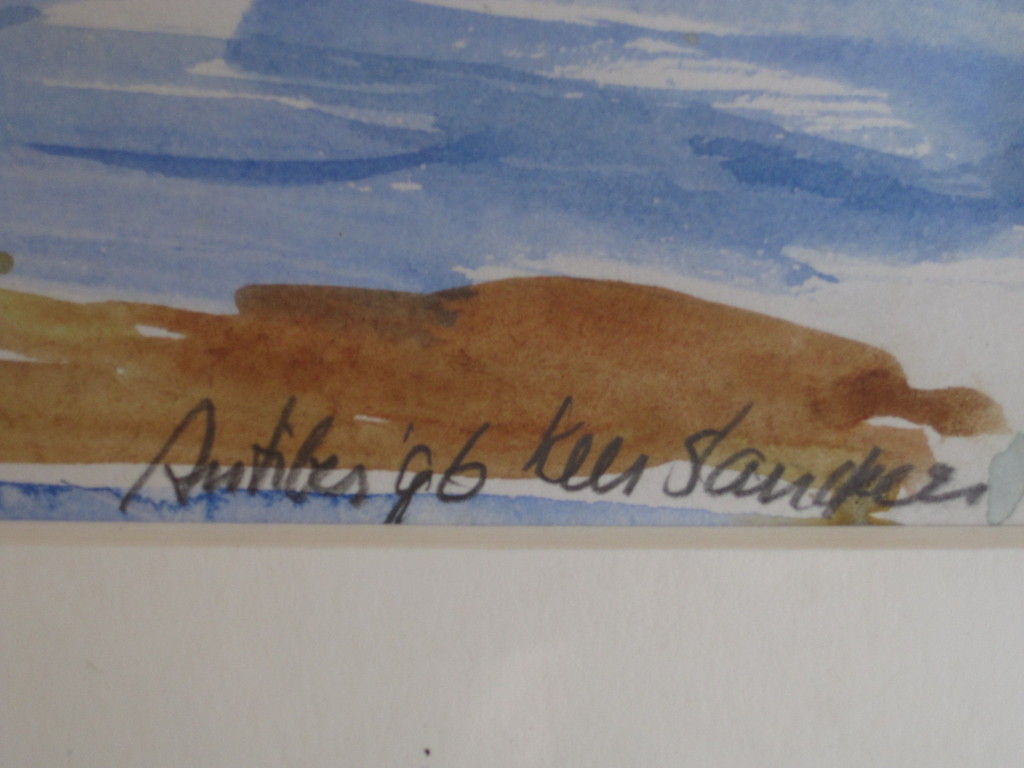 Onduidelijk gesigneerde expressionistische Aquarel Antibes Zuid Frankrijk 1996 kopen? Bied vanaf 1!
