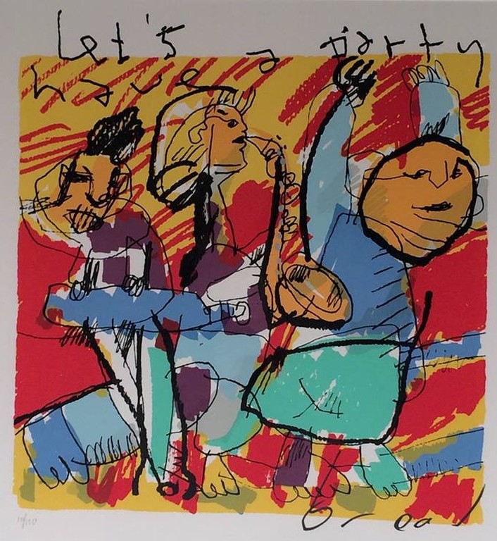Herman Brood: Kleurenzeefdruk, Let's have a party verkocht voor € 235!