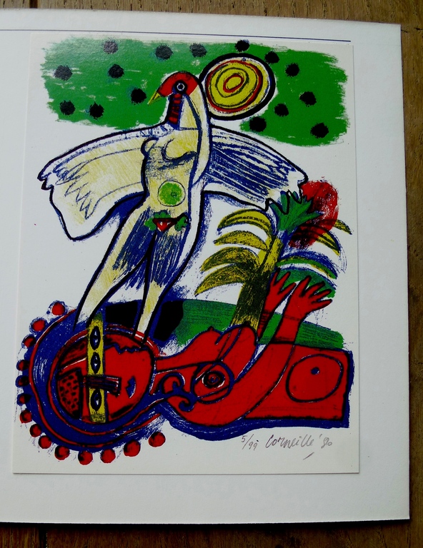 Corneille, litho: Femme et oiseaux, 1980, handgesigneerd kopen? Bied vanaf 1!