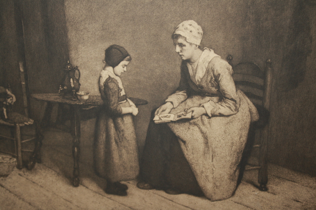 MOEDER en KIND - LAREN  - ALBERT NEUHUYS 1844 - 1914 kopen? Bied vanaf 1!