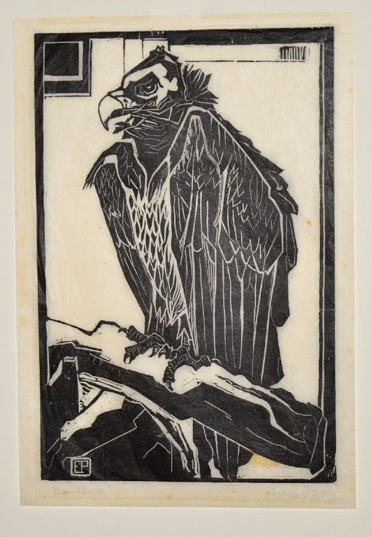 Edith Pijpers: houtsnede Monniksgier kopen? Bied vanaf 70!