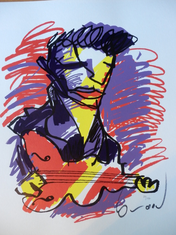 HERMAN BROOD, Gelimiteerde en HANDGESIGNEERDE Zeefdruk  ELVIS verkocht voor € 185!