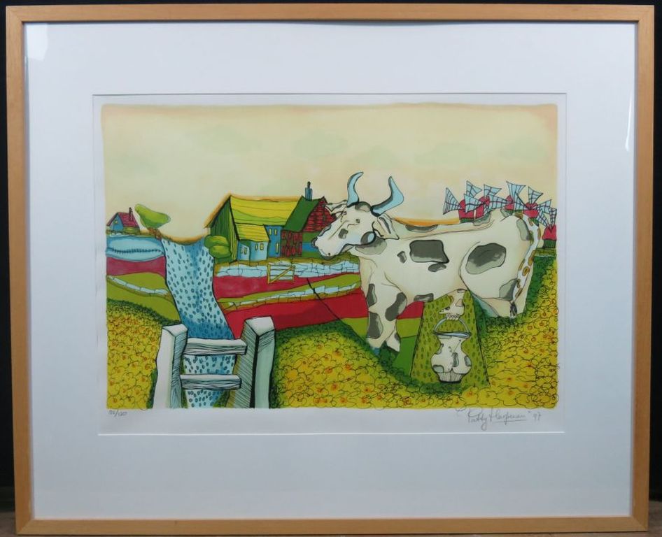 Patty Harpenau: Zeefdruk, Zondag -Ingelijst kopen? Bied vanaf 40!