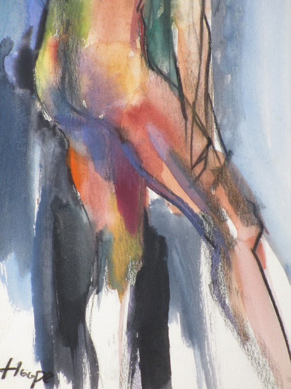 Bob ten Hoope, Staand naakt zich afdrogend, Gemengde techniek kopen? Bied vanaf 75!