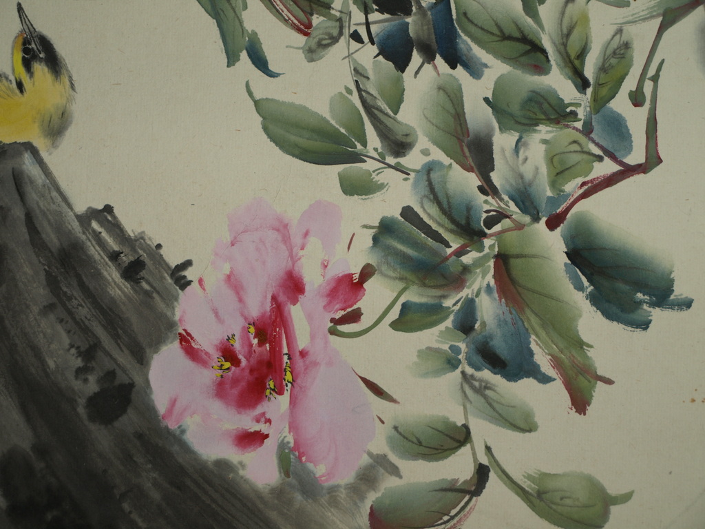 Japanse kunstenaar – Aquarel – Vogel en bloem – 45 x 34 cm - ca 1970 kopen? Bied vanaf 35!