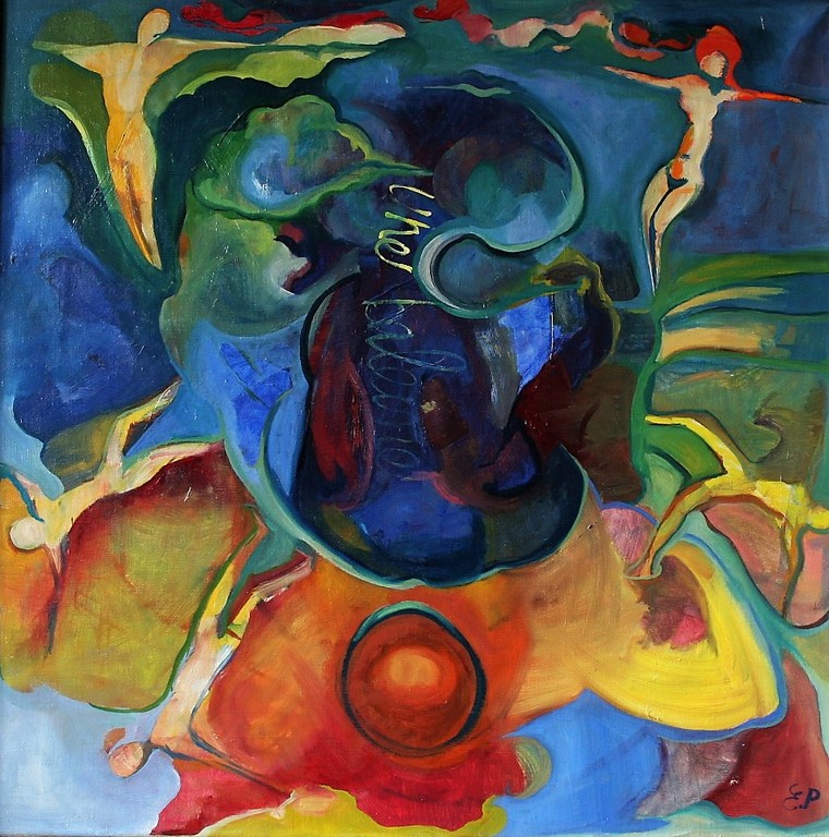 Evelyne Pommier (1952-1978), Een Walvis, olieverf op doek, 1976 kopen? Bied vanaf 100!