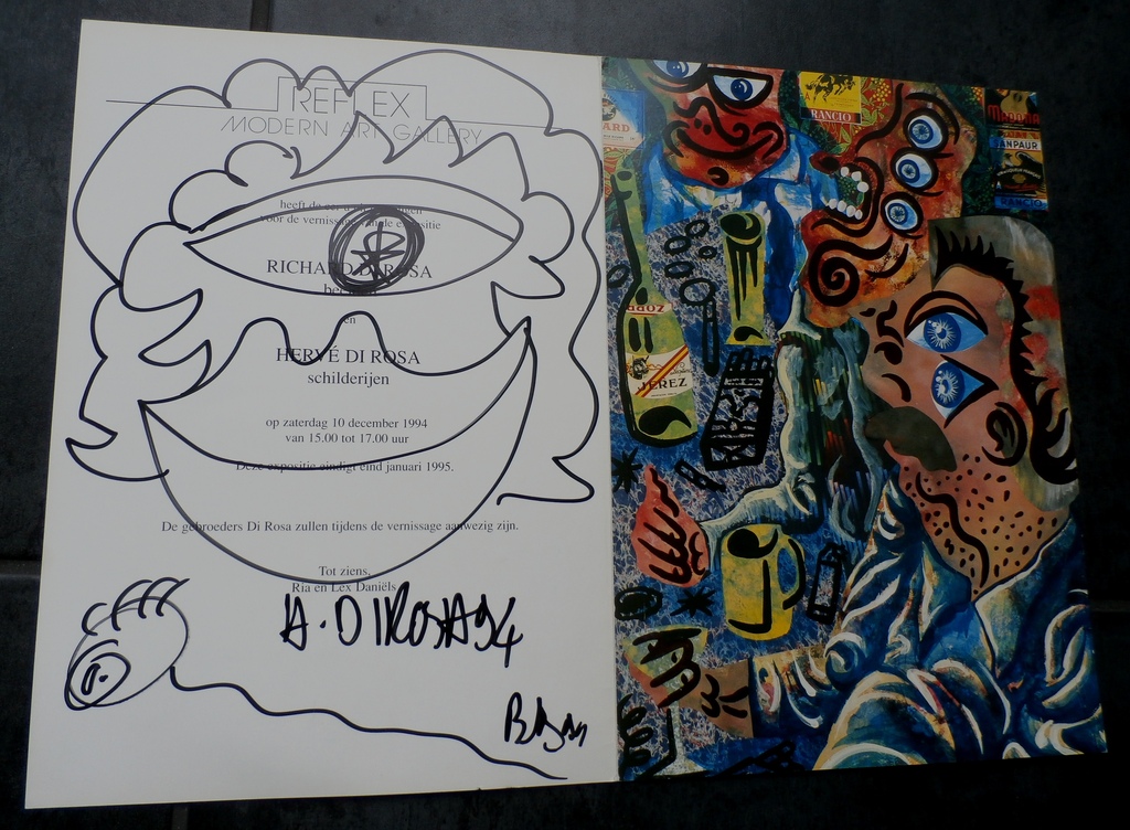 Herve di Rosa - Tekening op tentoonstelling uitnodiging kopen? Bied vanaf 39!