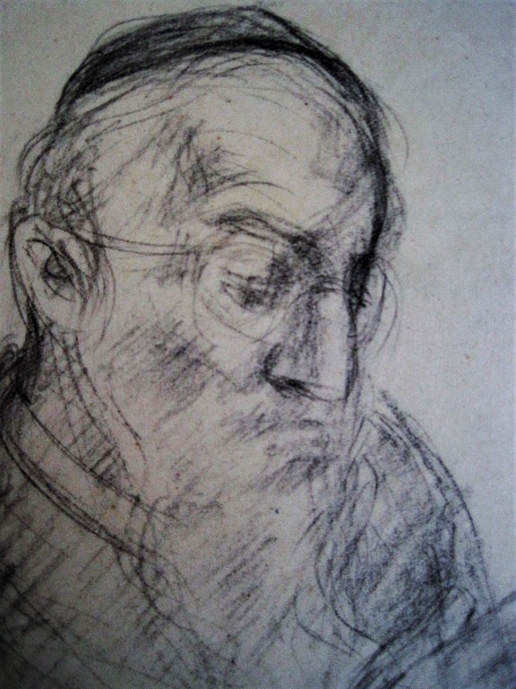 Bijzonder! Tekening "Man leest Tora" van gelauwerde Amsterdams Joodse tekenares  kopen? Bied vanaf 1!