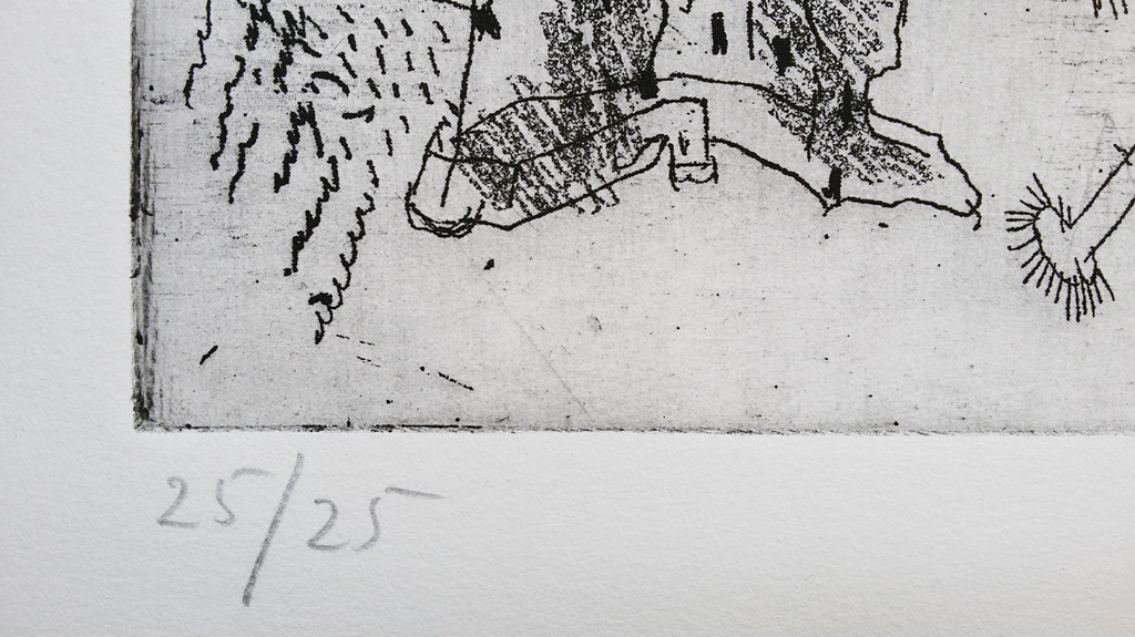 Lucebert - Personen met kat, ets kopen? Bied vanaf 275!