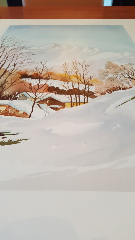 DANIEL LANOUX - VUE DANS LES ALPES, Lithografie, handgesigneerd, oplage 600 kopen? Bied vanaf 1!