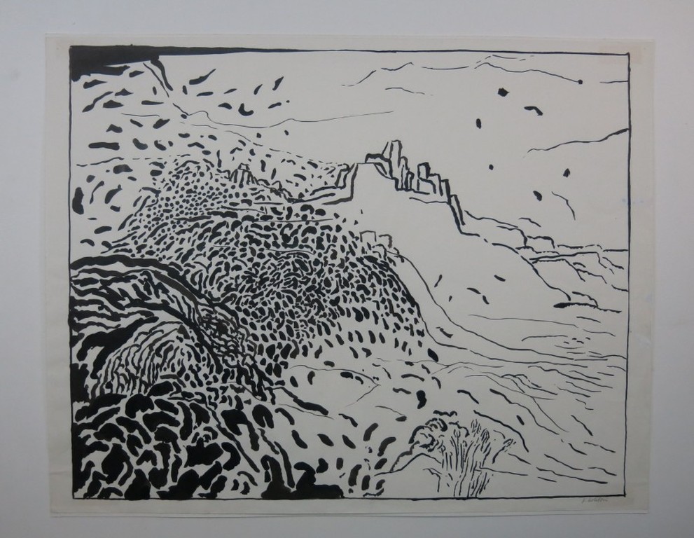 Pieter Holstein: Penseeltekening, Landschap kopen? Bied vanaf 1!