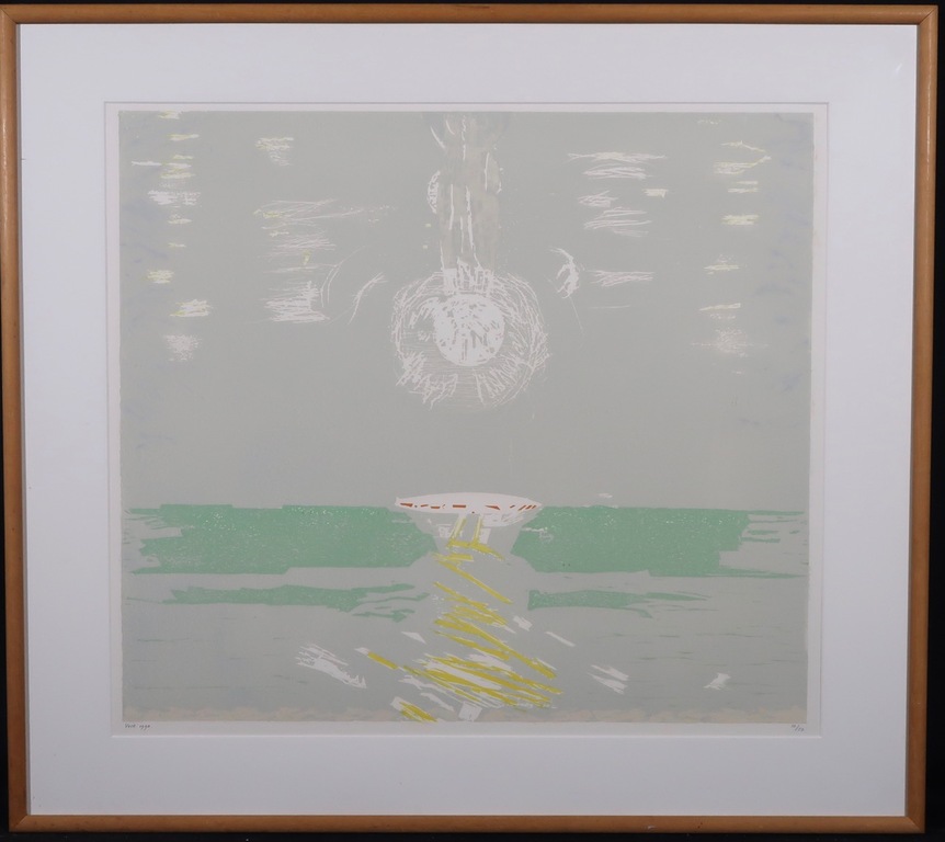 Wilfred Voet: Houtsnede, Zee - Ingelijst kopen? Bied vanaf 20!