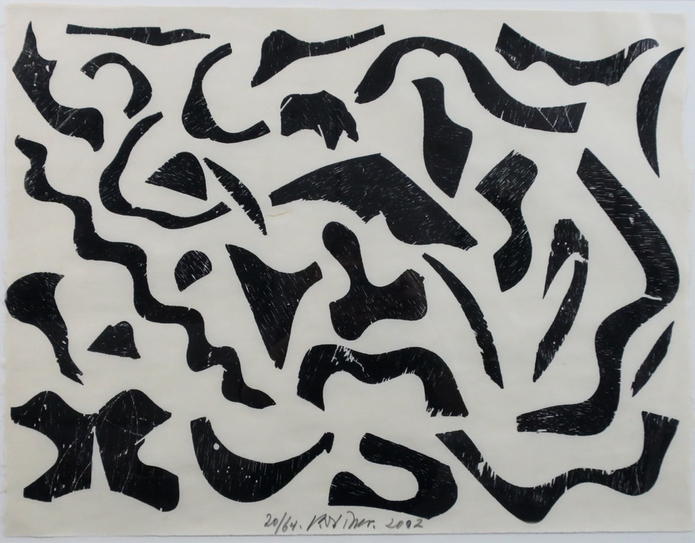 Carel visser: Zeefdruk, Zonder titel (Zwart) - Ingelijst kopen? Bied vanaf 100!