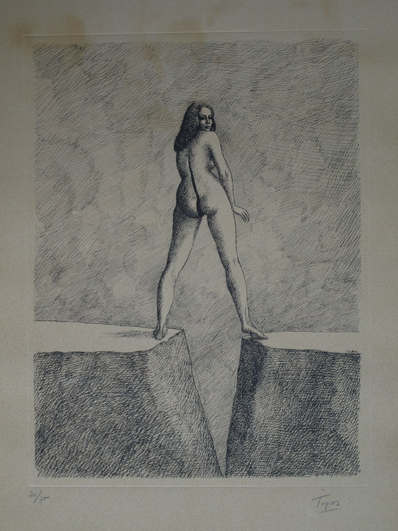 Topor: Ets , De gespleten vrouw – gesigneerd – ca 1970 kopen? Bied vanaf 50!