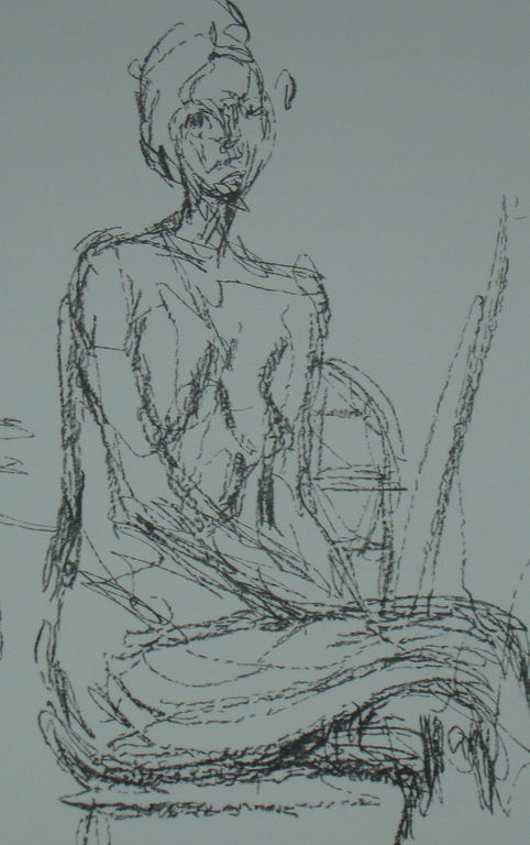 Alberto Giacometti: originele litho: model, zittend kopen? Bied vanaf 1!