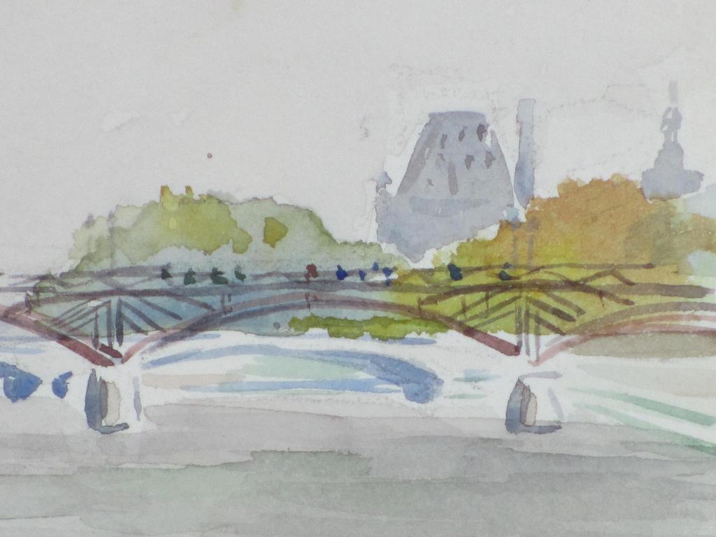 Han Krug, Pont des Arts Parijs, Aquarel 1956 kopen? Bied vanaf 45!