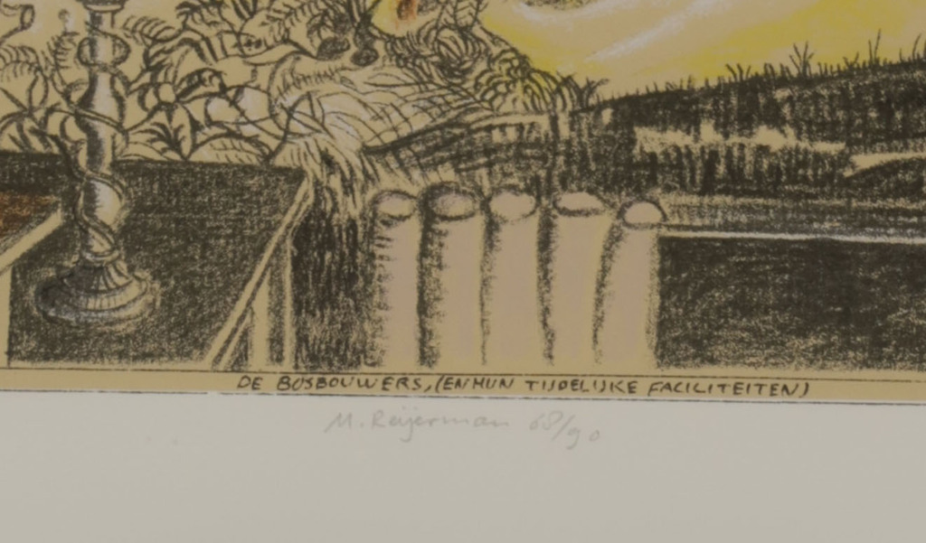 Marcel Reijerman: Litho, De Bosbouwers - Ingelijst kopen? Bied vanaf 1!