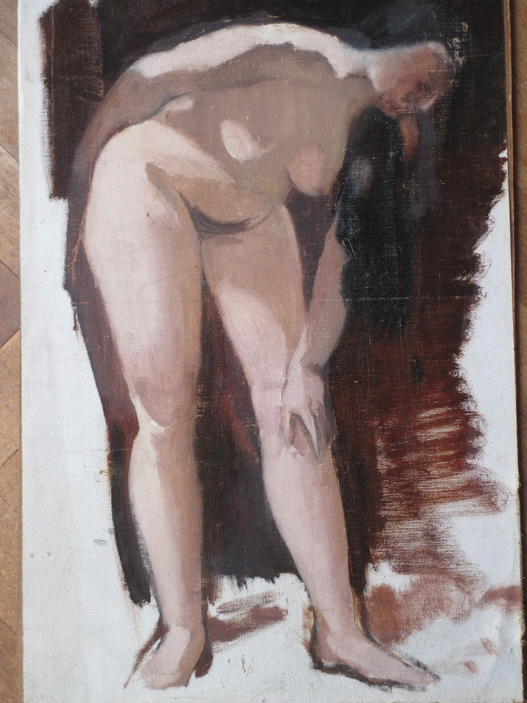 Gerard de Wit - Gerard de Wit, Reclining Nude, Olieverf op doek op board kopen? Bied vanaf 1!