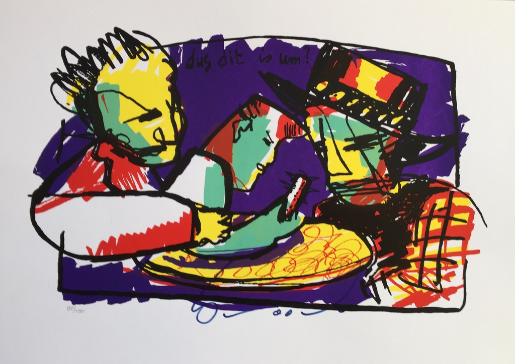 Herman Brood - Dus dit is um - Originele hand gesigneerde zeefdruk  verkocht voor € 85!