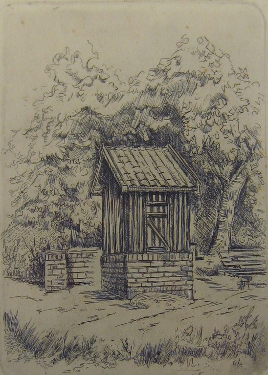 Ets met voorstelling te Beek, Geverik (Limburg) - ingelijst kopen? Bied vanaf 1!