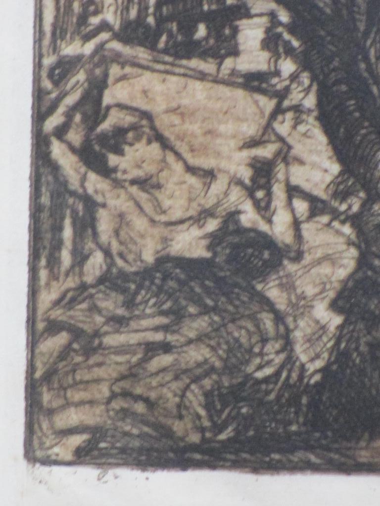 Frank Brangwyn, De Boekendrager, Koperets 1906 kopen? Bied vanaf 30!