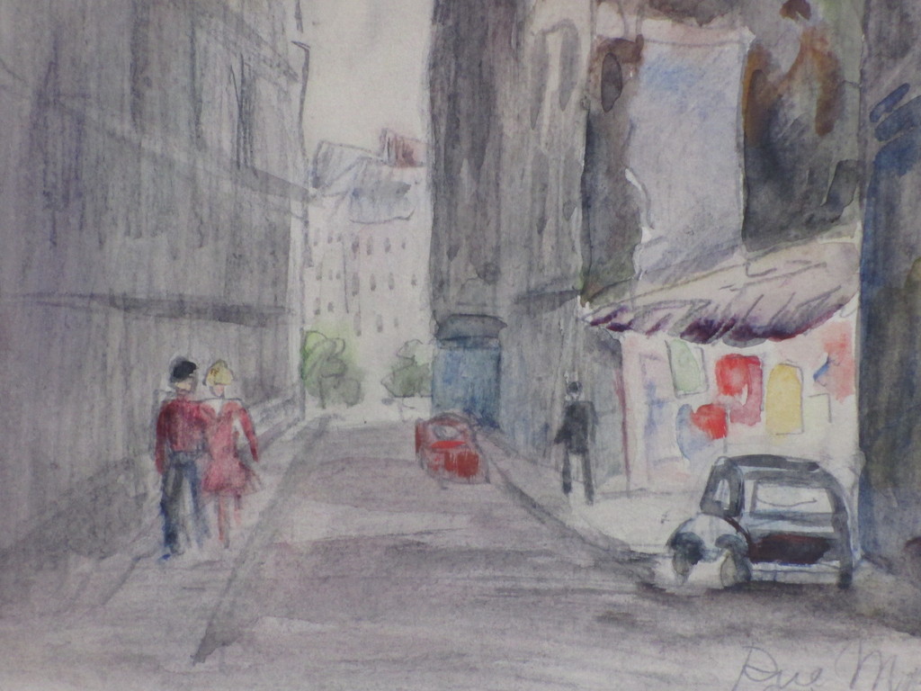 Han Krug, Parijs straatbeeld, Gemengde techniek kopen? Bied vanaf 1!